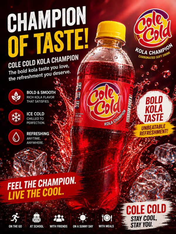 Cole Cold 355ml Kola Red Cole Cold Kola Champion 355 ml X 24 units