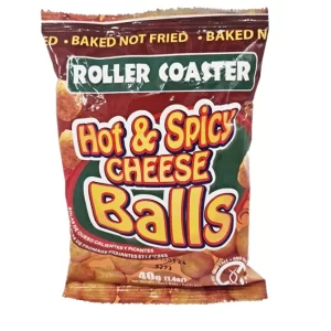 Roller Coaster Hot and Spicy Cheese Balls 40 grams X 12 units  X 4 packs