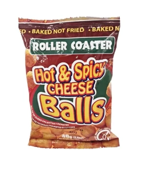 Roller Coaster Hot and Spicy Cheese Balls 40 grams X 12 units  X 4 packs