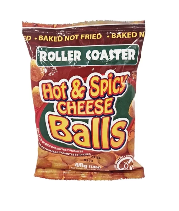 Roller Coaster Hot and Spicy Cheese Balls 40 grams X 12 units  X 4 packs