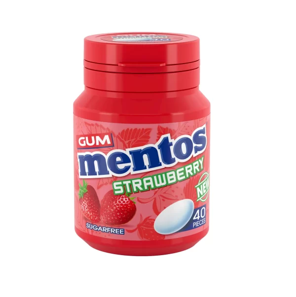 Mentos Strawberry gum (24 in a tray) X 6 units