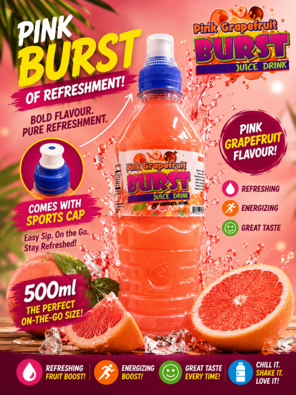 Burst Pink Grapefruit Juice Drink 500 ml X 24 units