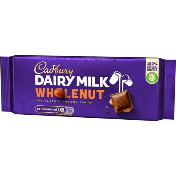 Cadbury Dairy Milk Wholenut 180 grams X 14 units