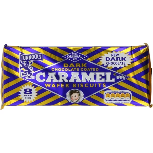 Tunnocks Dark Caramel 8 bars X 30 grams X 20 units