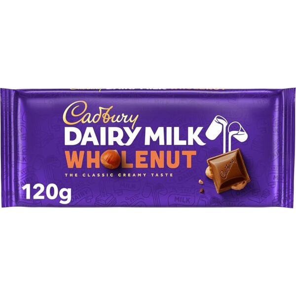 Cadbury Dairy Milk Wholenut  120 grams X 16 units