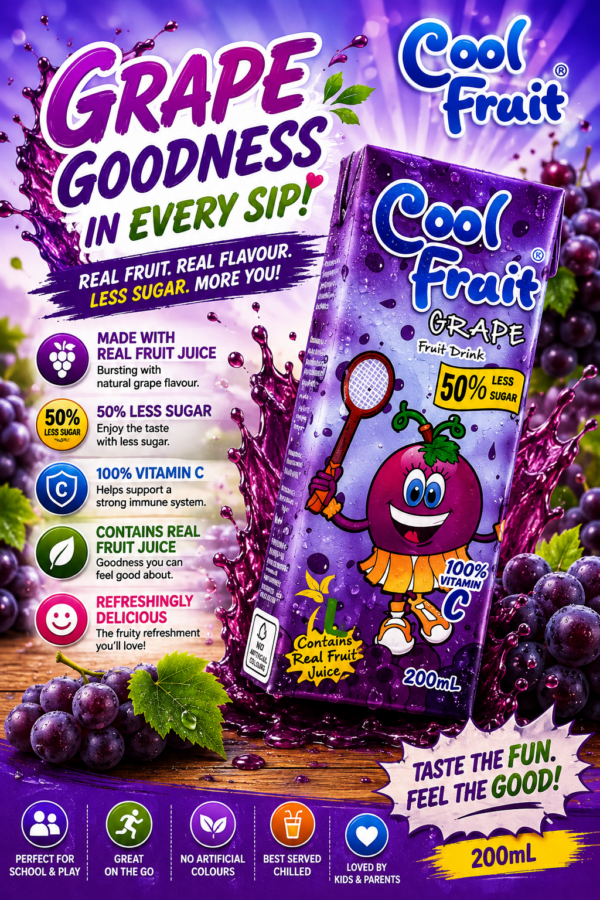 Cool fruit Juice - Grape - 200 ml X 24 units