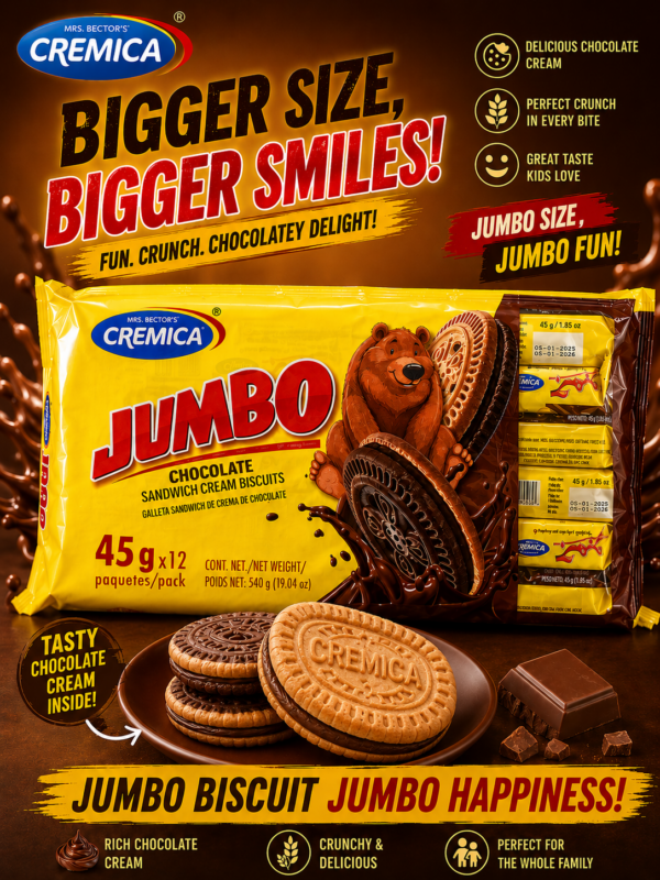 Bectors Jumbo Chocolate Cookies 45 grams X 12 X 4 units