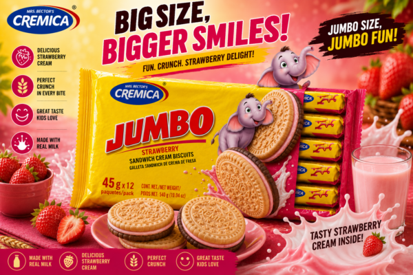 Bectors Jumbo Strawberry Cookies 45 grams X 12 X 4 units