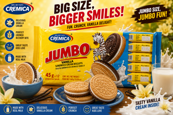 Bectors Jumbo Vanila Cookies 45 grams X 12 X 4 units