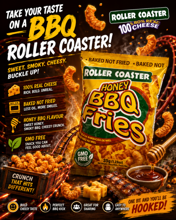 Roller Coaster Honey BBQ Fries 35 grams X 12 units  X 4 packs