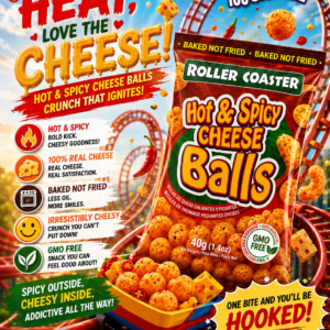 Roller Coaster Hot and Spicy Cheese Balls 40 grams X 12 units  X 4 packs