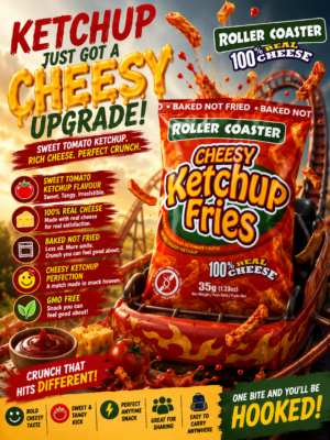 RC Ketchup Fries Roller Coaster Cheesy Ketchup Fries 35 grams X 12 units X 4 packs