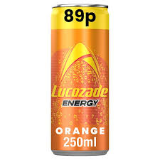 Lucozade Energy Drink - Orange - 250 ml X 24 tins