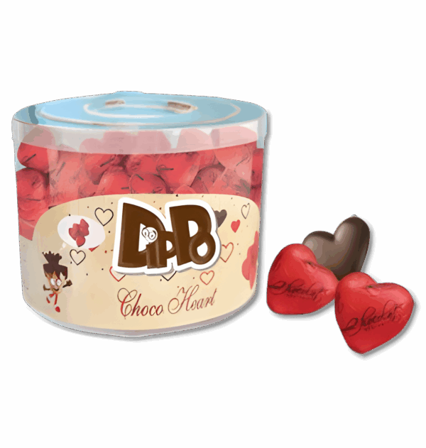 Dippo Choco Heart 5gms X 100 X 12 Units