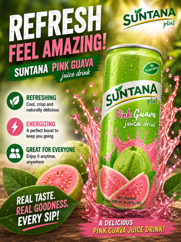Suntana Juice - Pink Guava 250ml X 24 Tins