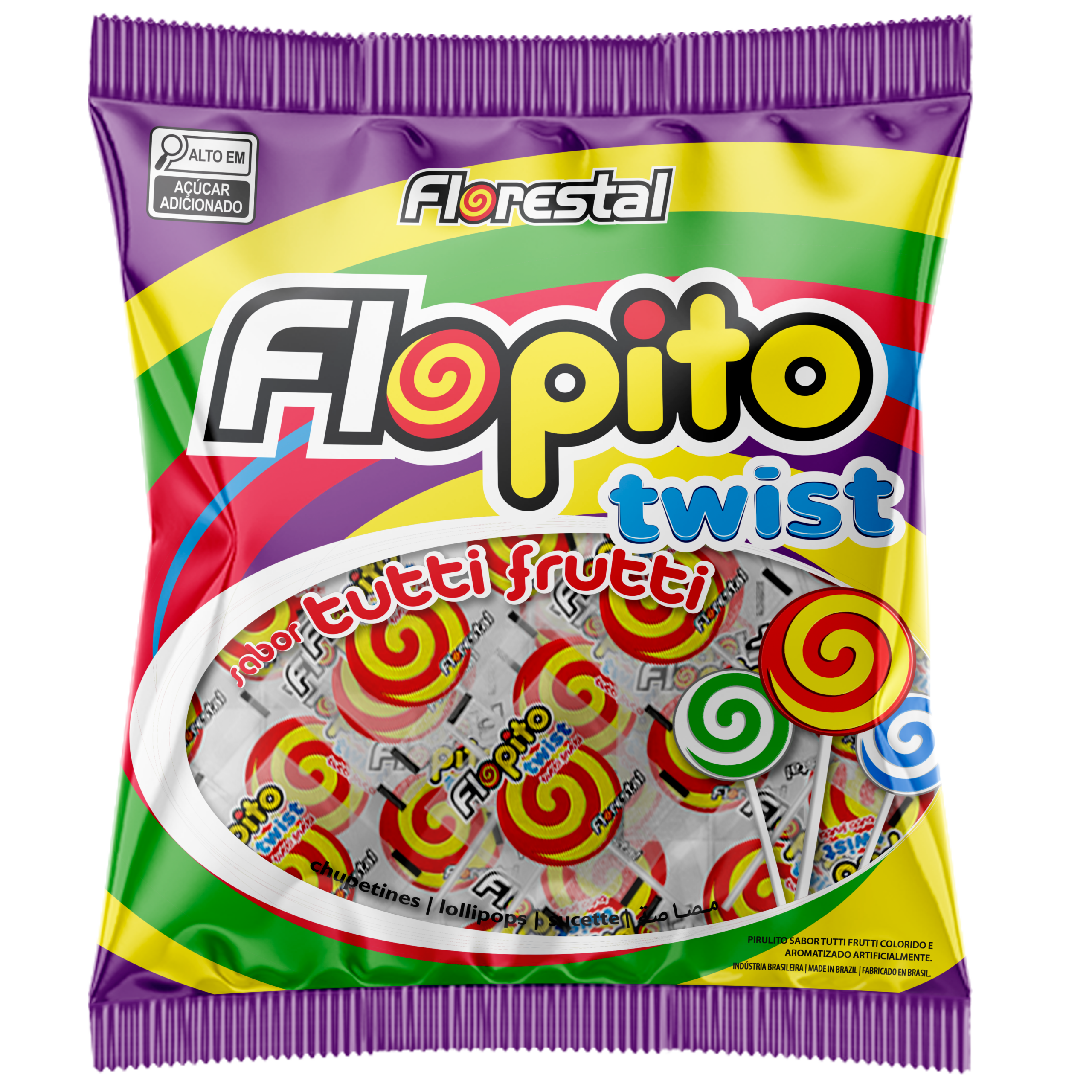 Florestal Flopito Twist - Lollypops - Red & Yellow -  25PcsX20