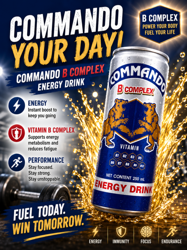 Commando Energy Drinks 250ml X 24 Units