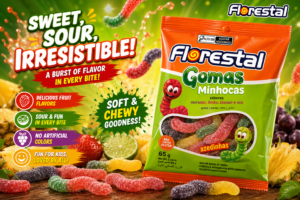 Florestal Gomas Jelly Candy - Sour Worms 60gX36
