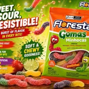 Florestal Gomas Jelly Candy - Sour Worms 60gX36